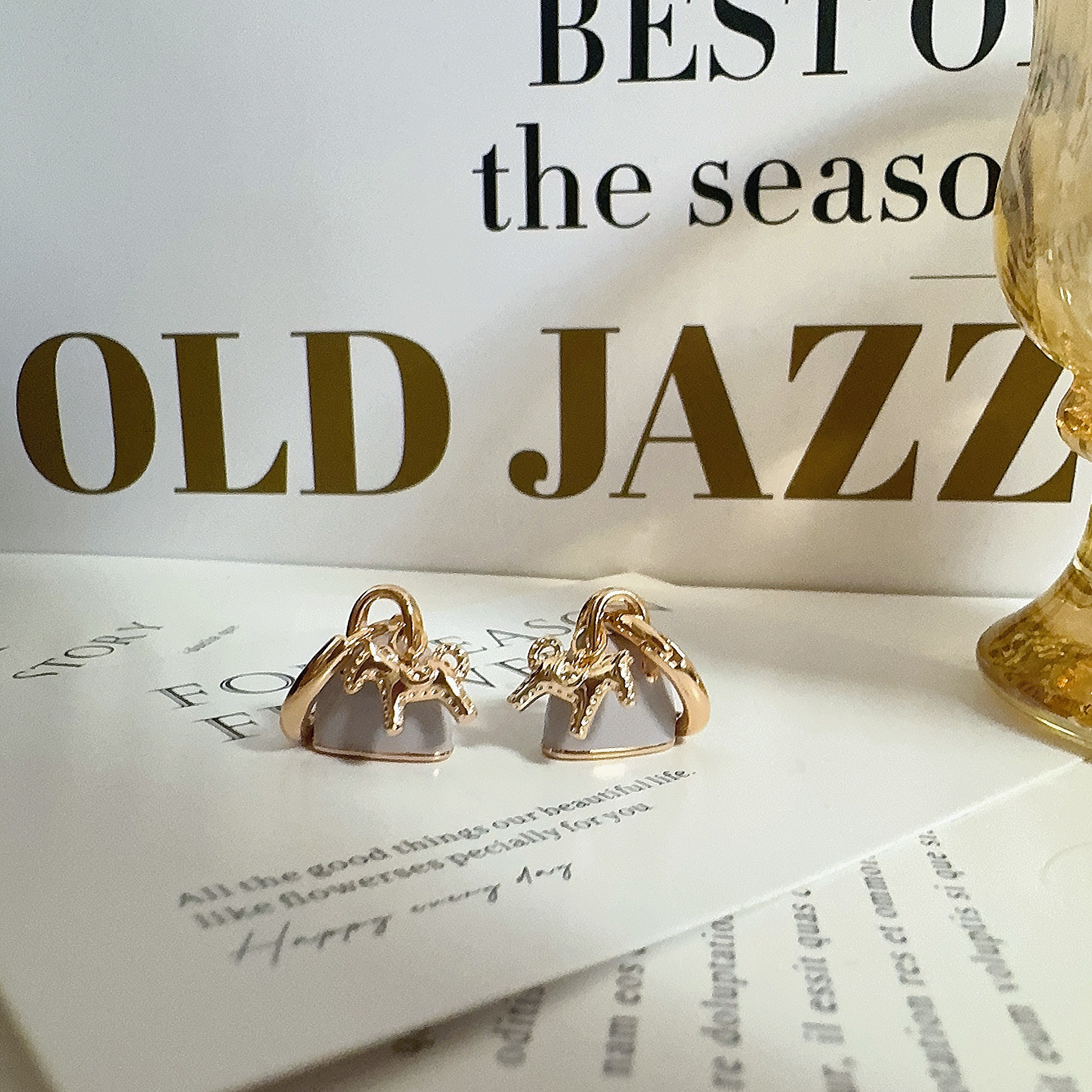 铜合金耳饰 4614 香芋色包包耳环