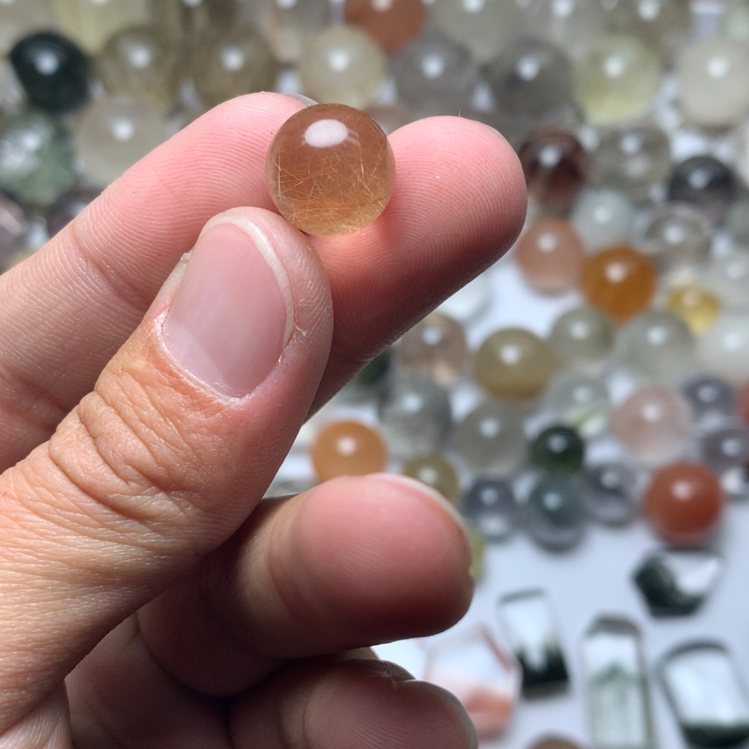 水晶珠宝半成品未镶嵌、**七兔毛球