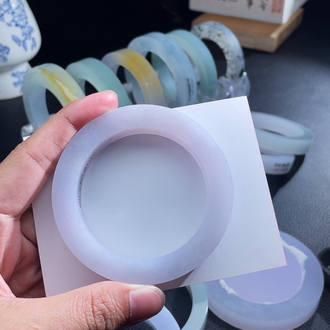 翡翠手镯未镶嵌天然翡翠樱花手镯