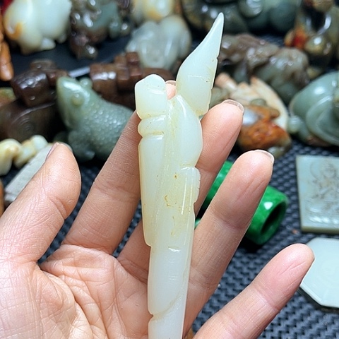 白玉菩提吊坠摆件