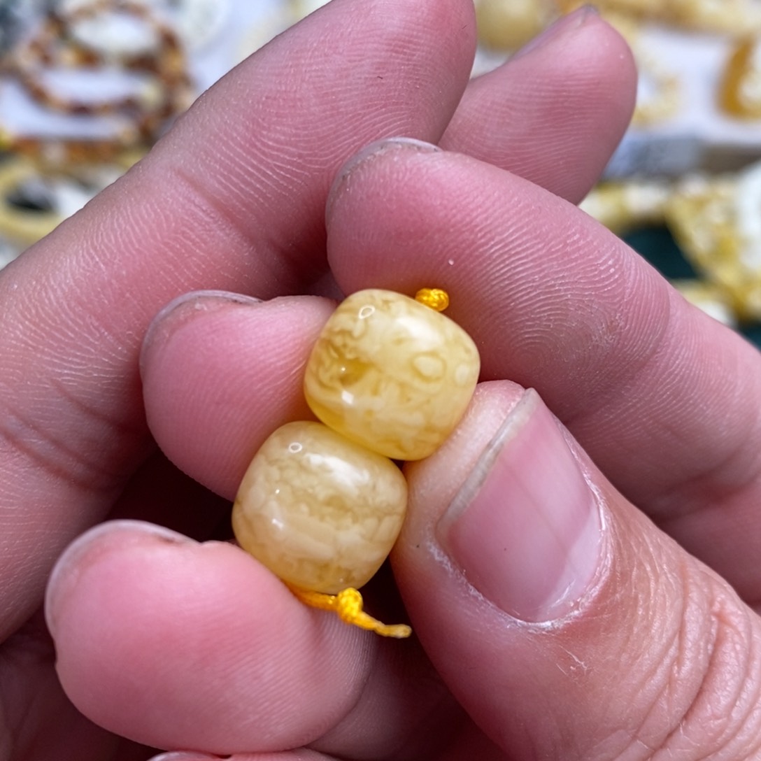 琥珀裸石未镶嵌闲**员虎皮纹老型12mm