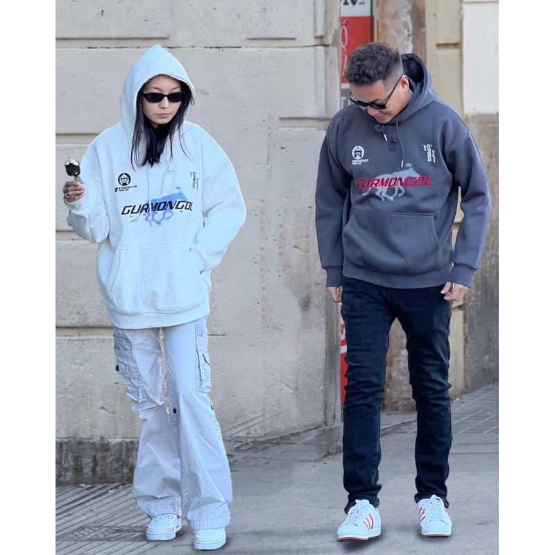 GURMONGOL87636卫衣时尚时尚休闲套头连帽嘻哈