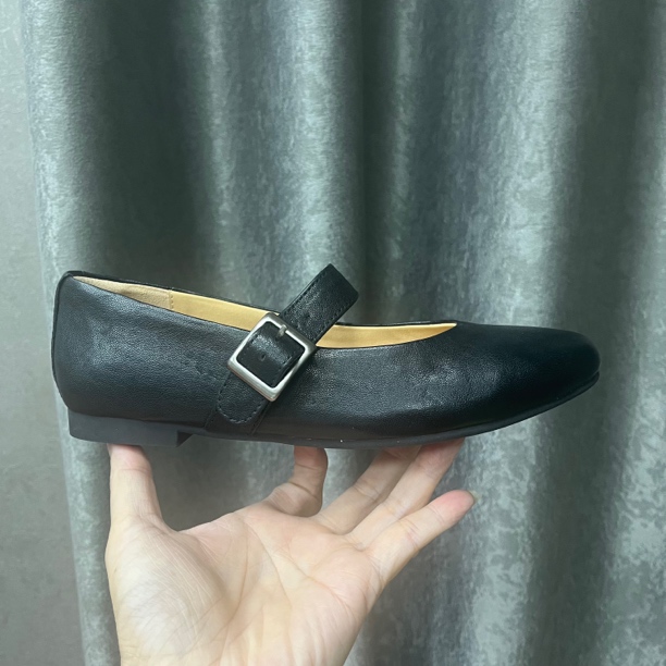 广州里外全真皮一字带软底软面高端复古女鞋玛丽珍女鞋