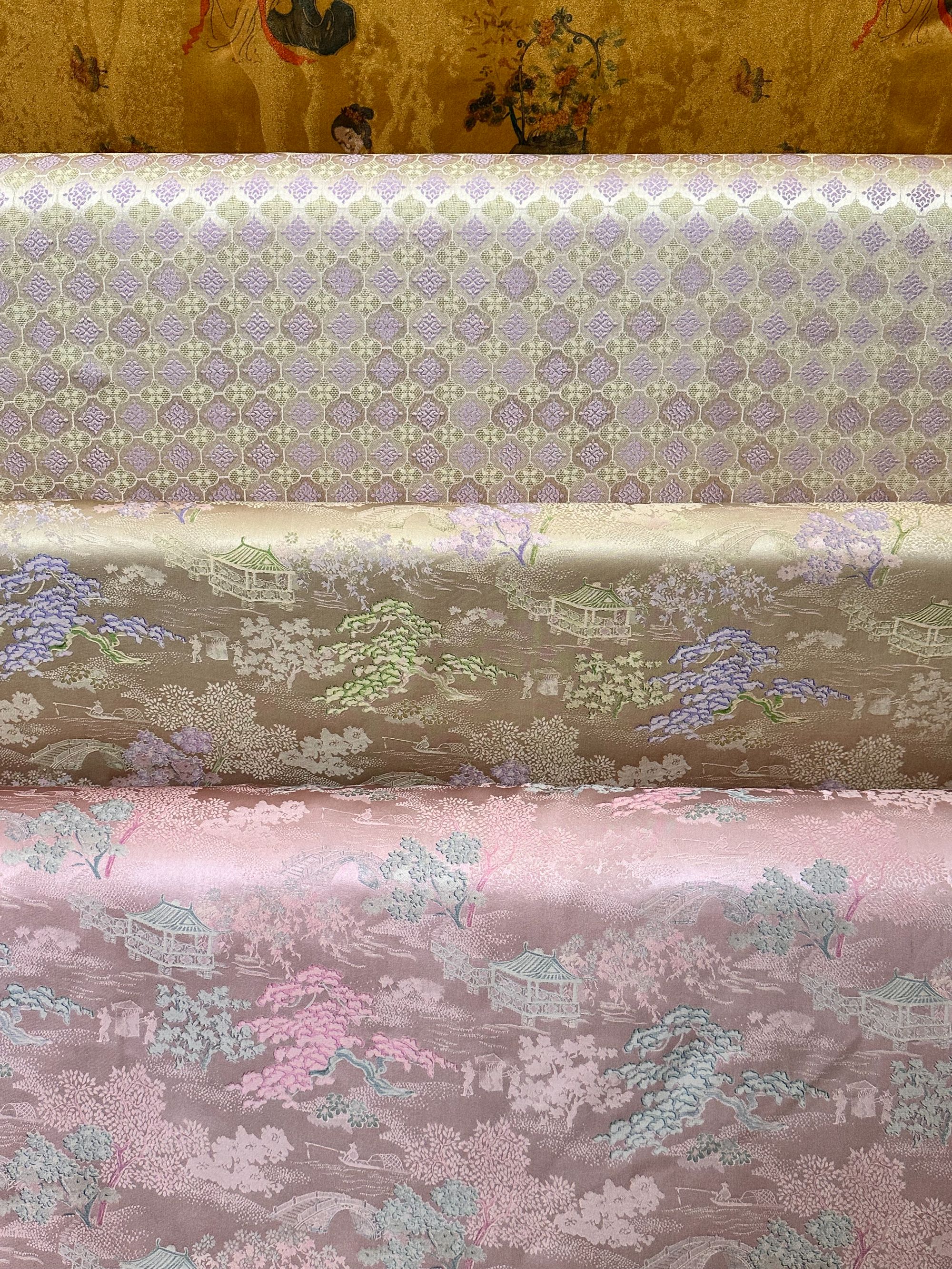 【二掌柜绸庄】万事利草本丝绸面料100%桑蚕丝140幅宽过薯莨diy成衣