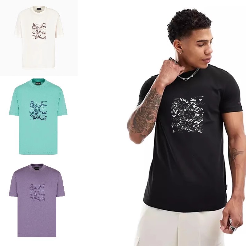 Emporio Armani 阿玛尼 男士短袖T恤刺绣LOGO鹰标圆领半袖夏季