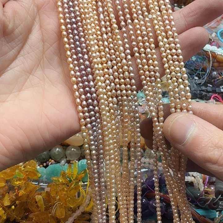 玛瑙/玉髓未镶嵌珠宝半成品一条3mm宝宝珍珠