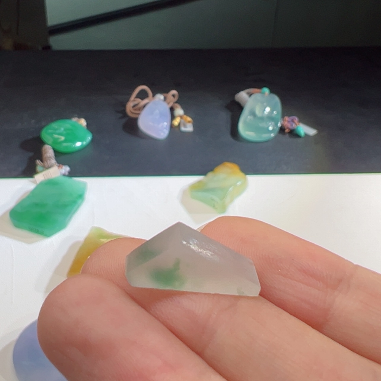 【闪购商品】定制翡翠未镶嵌远山戒蛋面