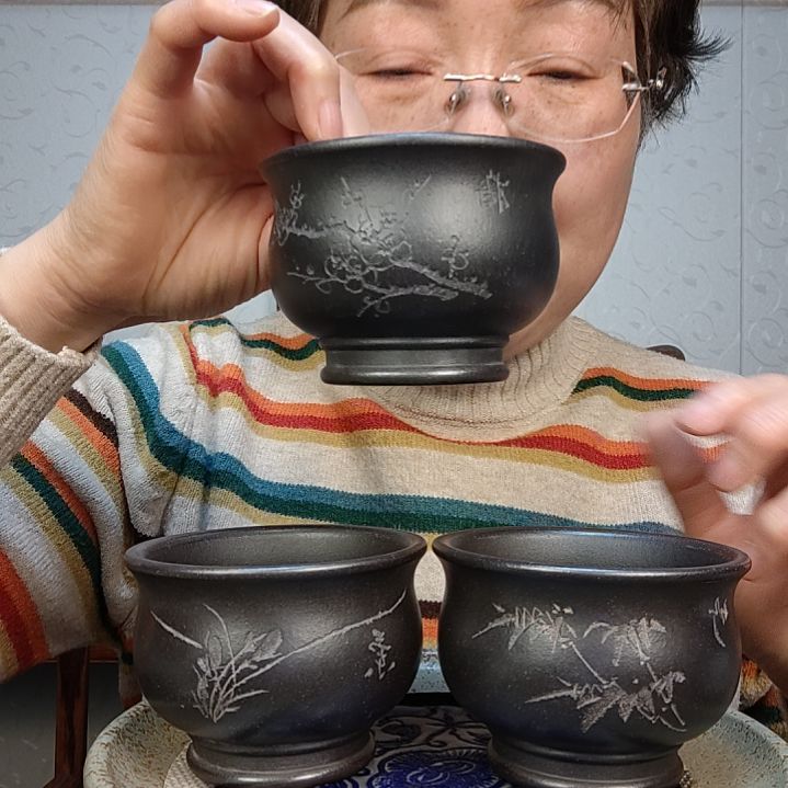 紫砂茶壶石黄主人杯150毫升左右拍一发二