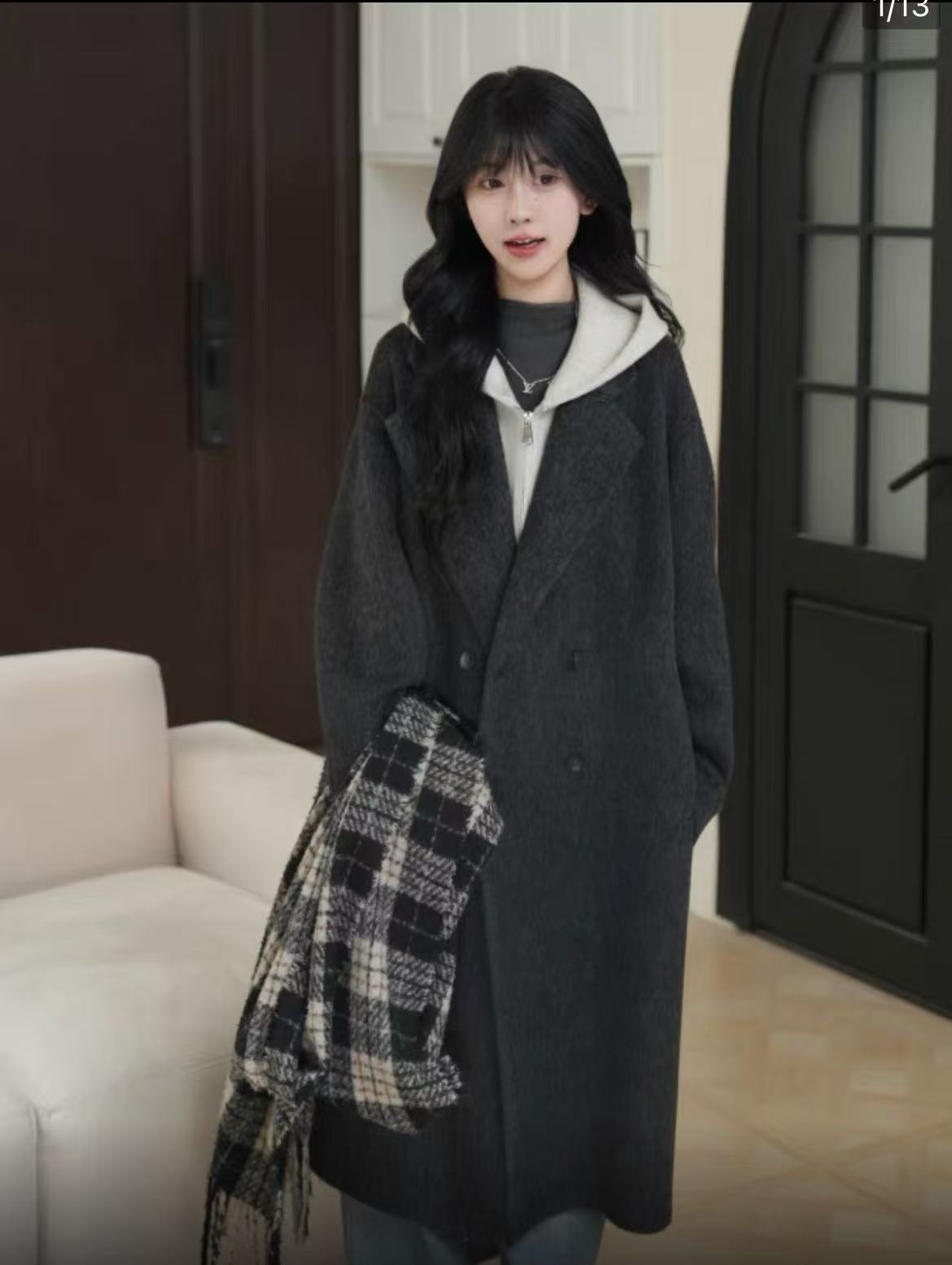 连帽可拆卸ins冬季大衣韩版1688外套小个子