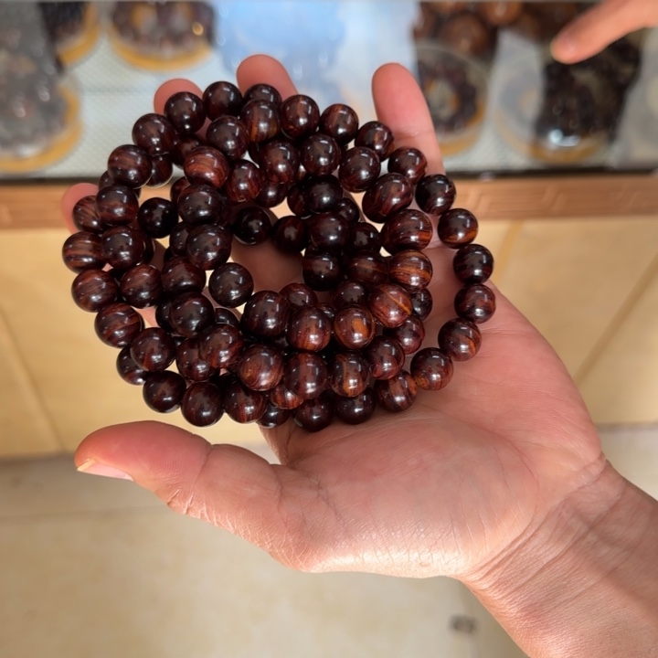 雷***头黄花梨/降香黄檀手串/手链1.2x108紫油梨珠880