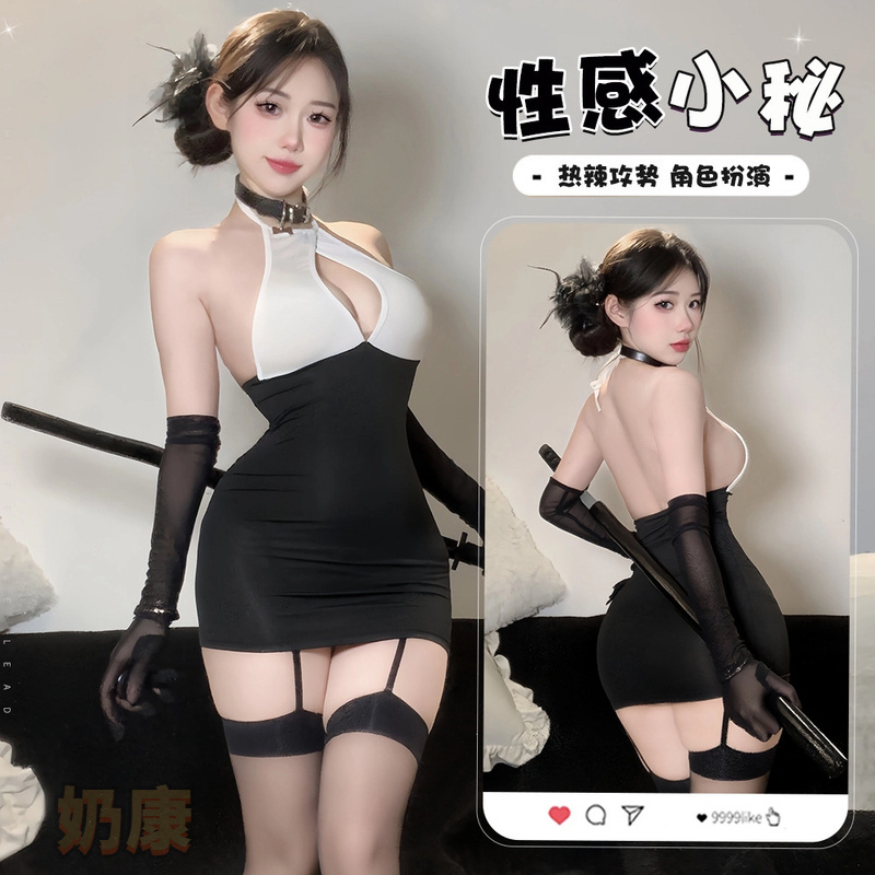 秘书职业装制服办公室诱惑睡衣套装辣妹性感黑色纯性感秘书裙套装