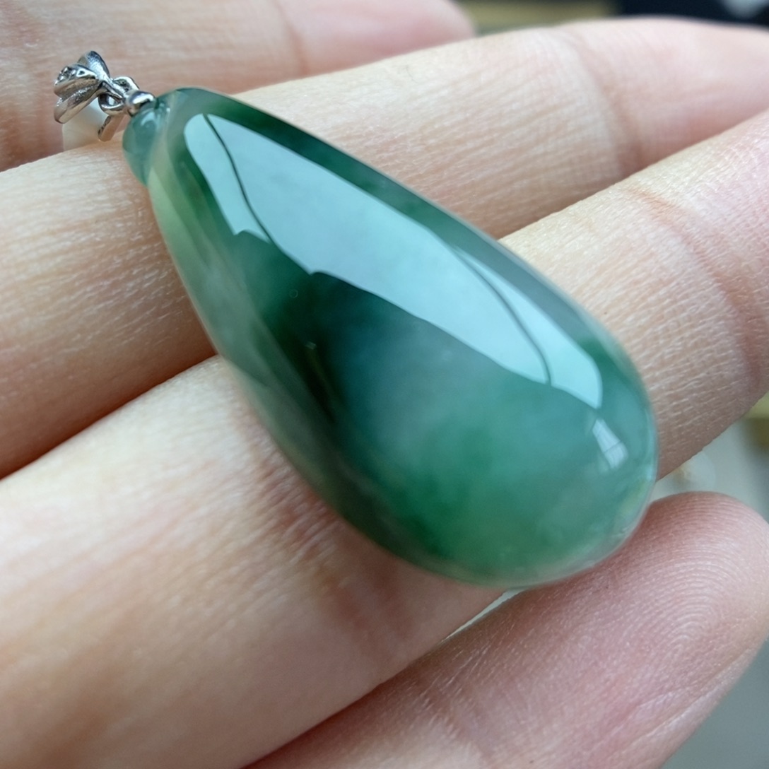 翡翠银S925镶嵌颈饰吊坠