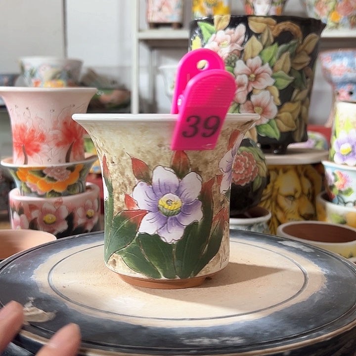 景德镇手绘花盆满38包邮