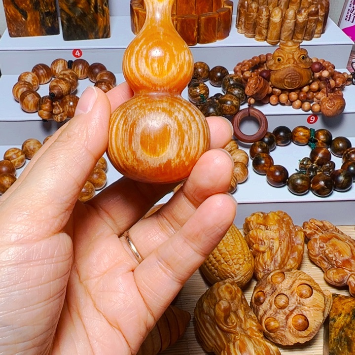 木质非金属琥珀木玉化葫芦