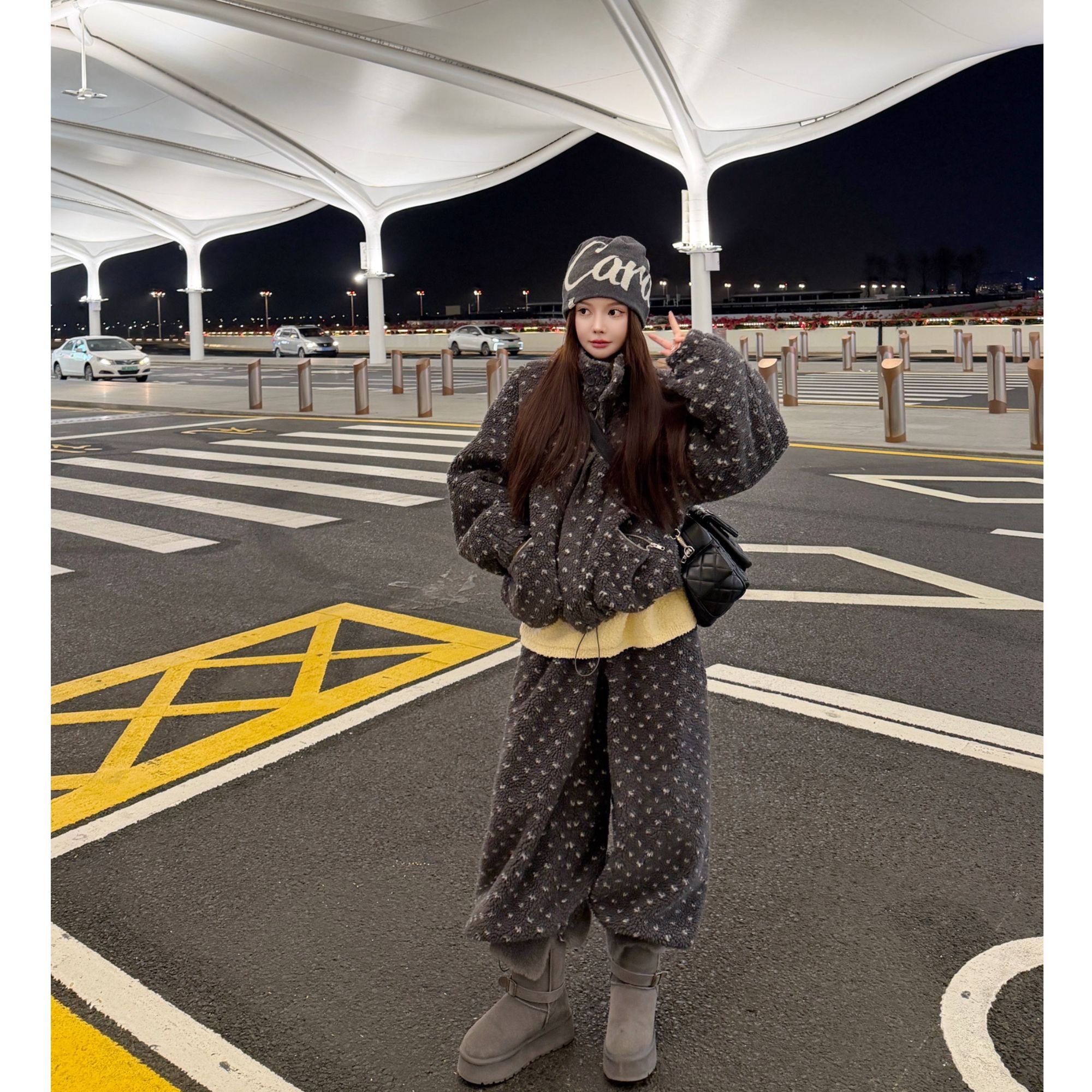 【陶格】休闲百搭碎花摇粒绒气质套装TG25D4TZ4250