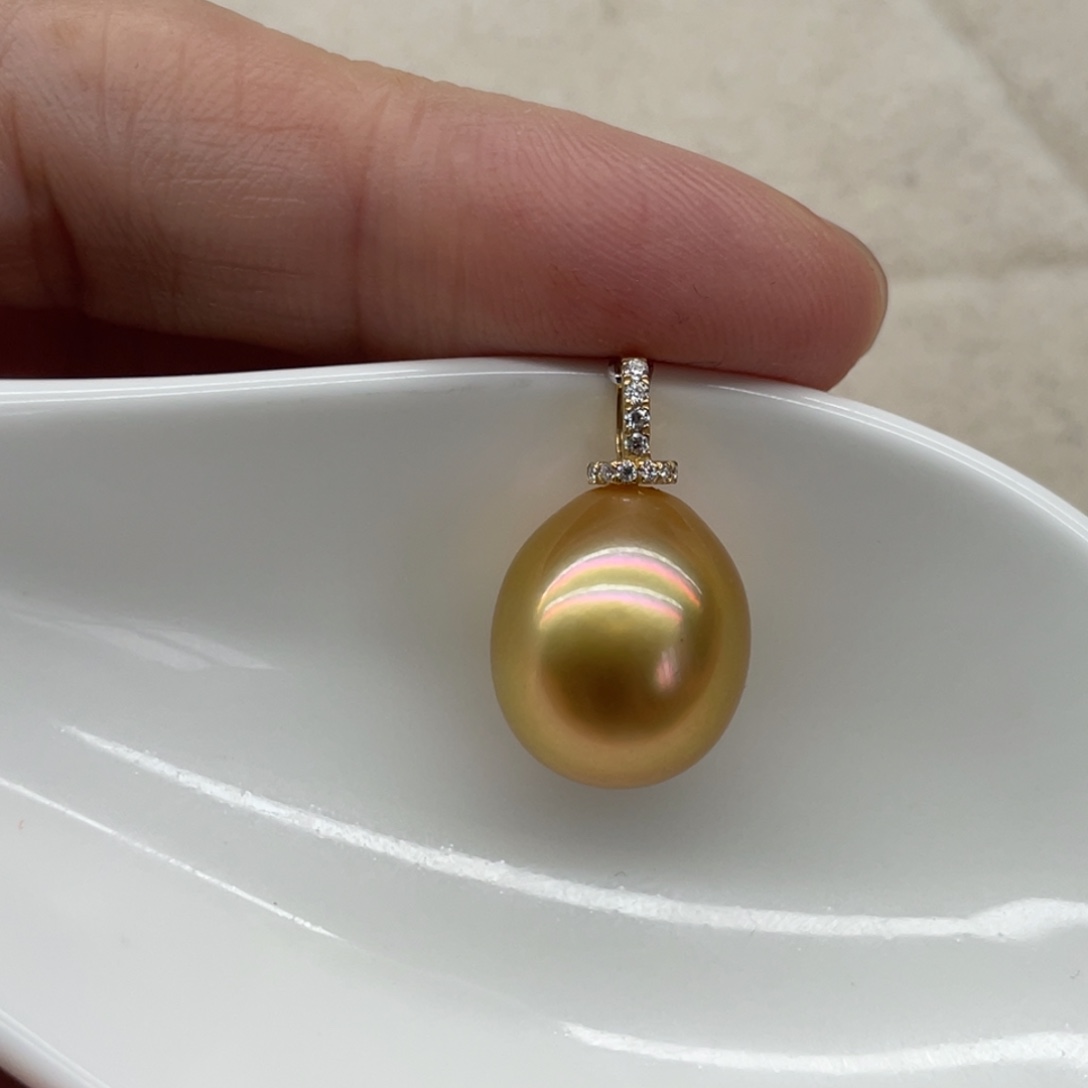 18K金镶嵌吊坠(不含链)海水珍珠12mm