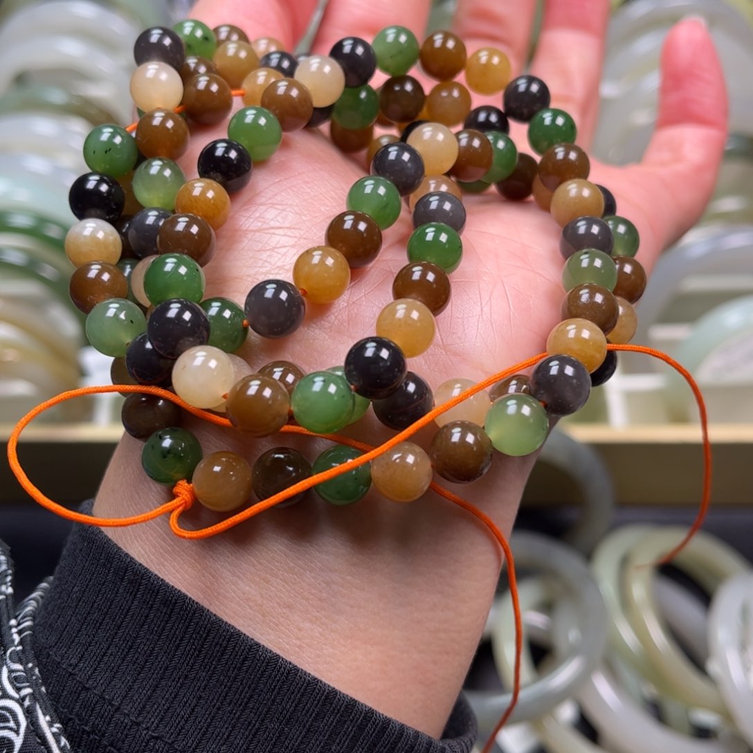 和田玉未镶嵌珠宝半成品长链