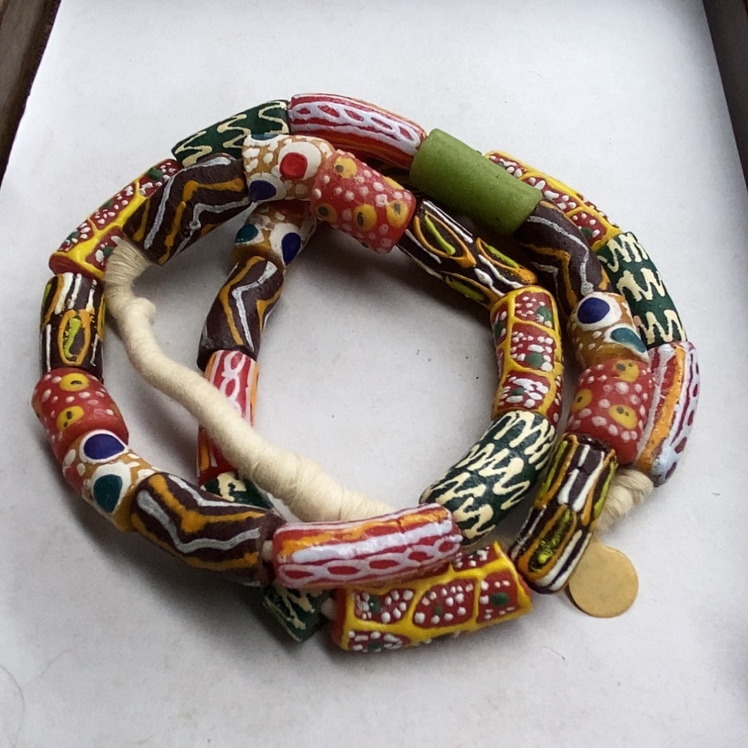 琉璃颈饰非洲管管 