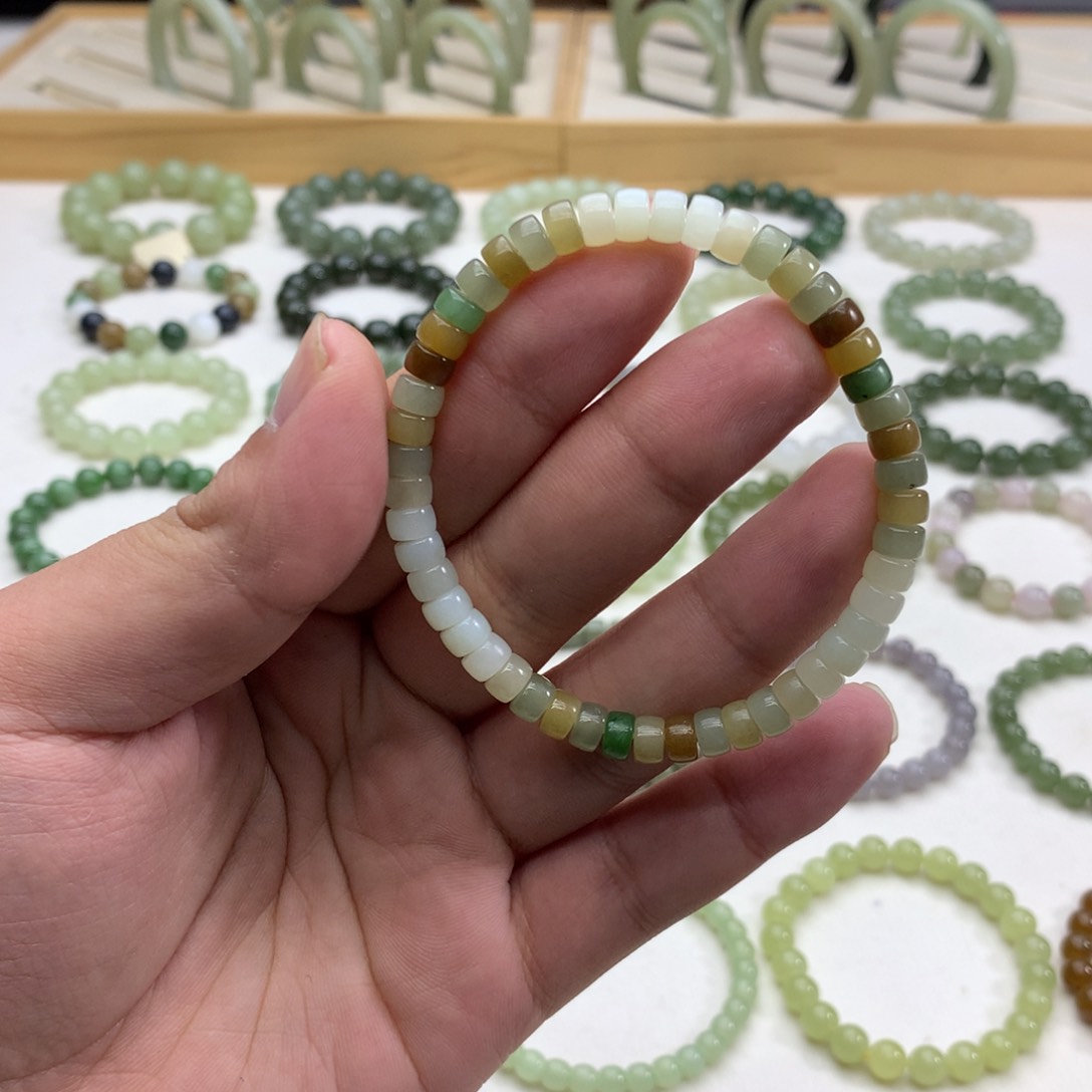 和田玉手串（多宝药片6）未镶嵌