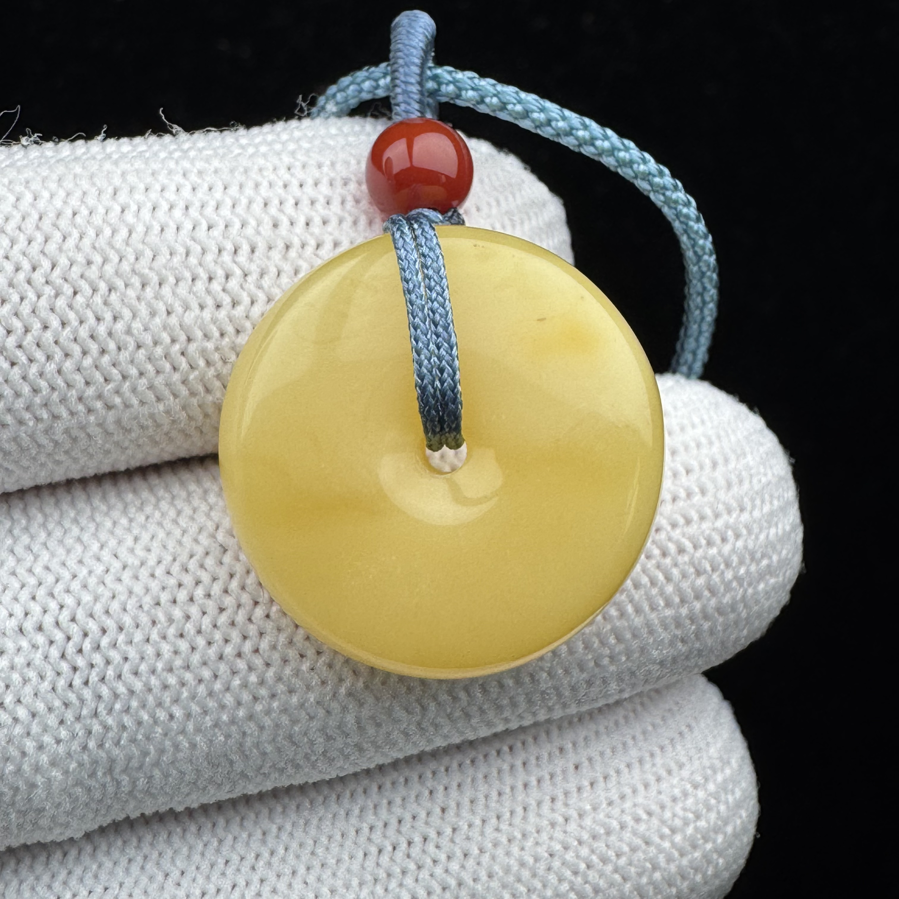 R7081天然原矿俄料蜜蜡 平安扣 21.8*7.4mm支持复检