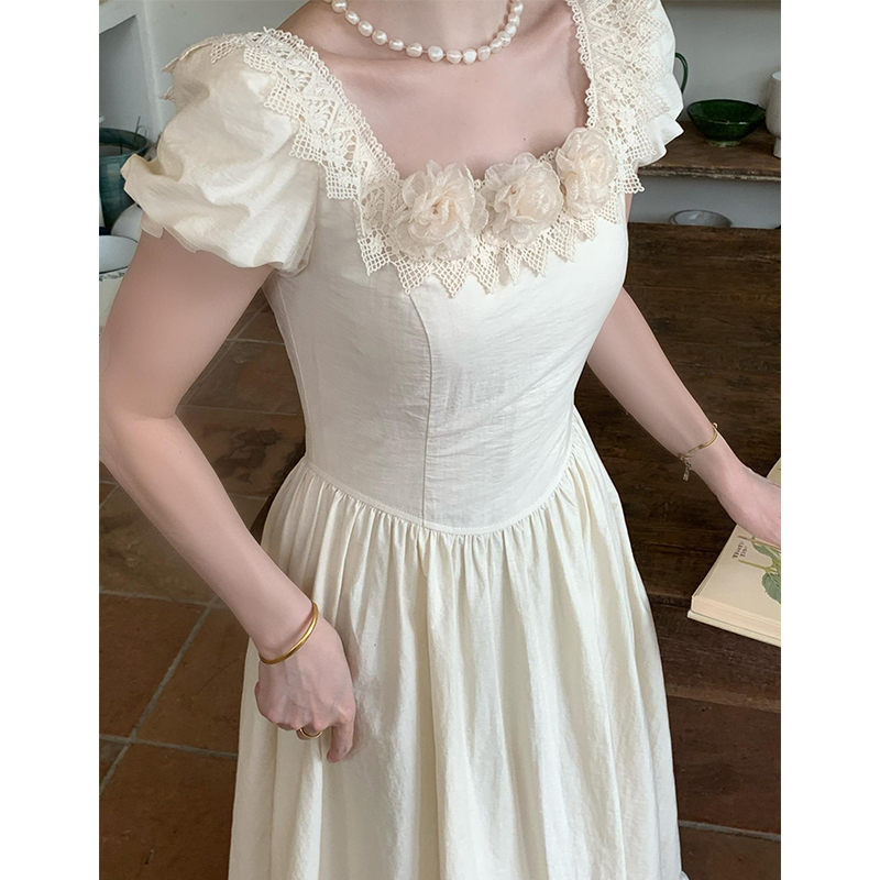 《少女梦幻》法式复古温柔浪漫连衣裙女甜美初恋长裙夏季新款07048