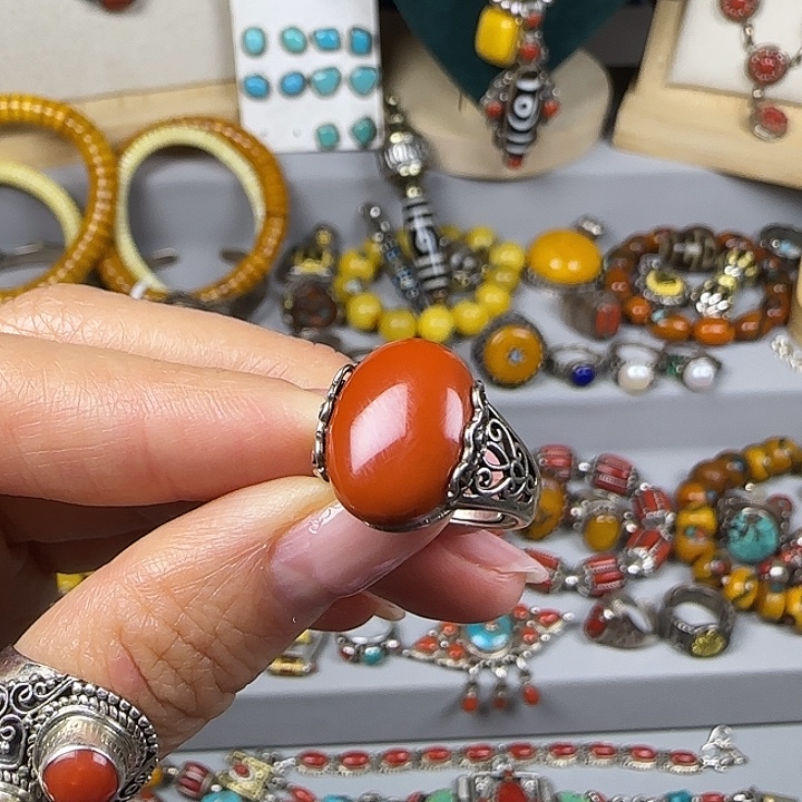 风***虹吊坠925银藏地密码戒指