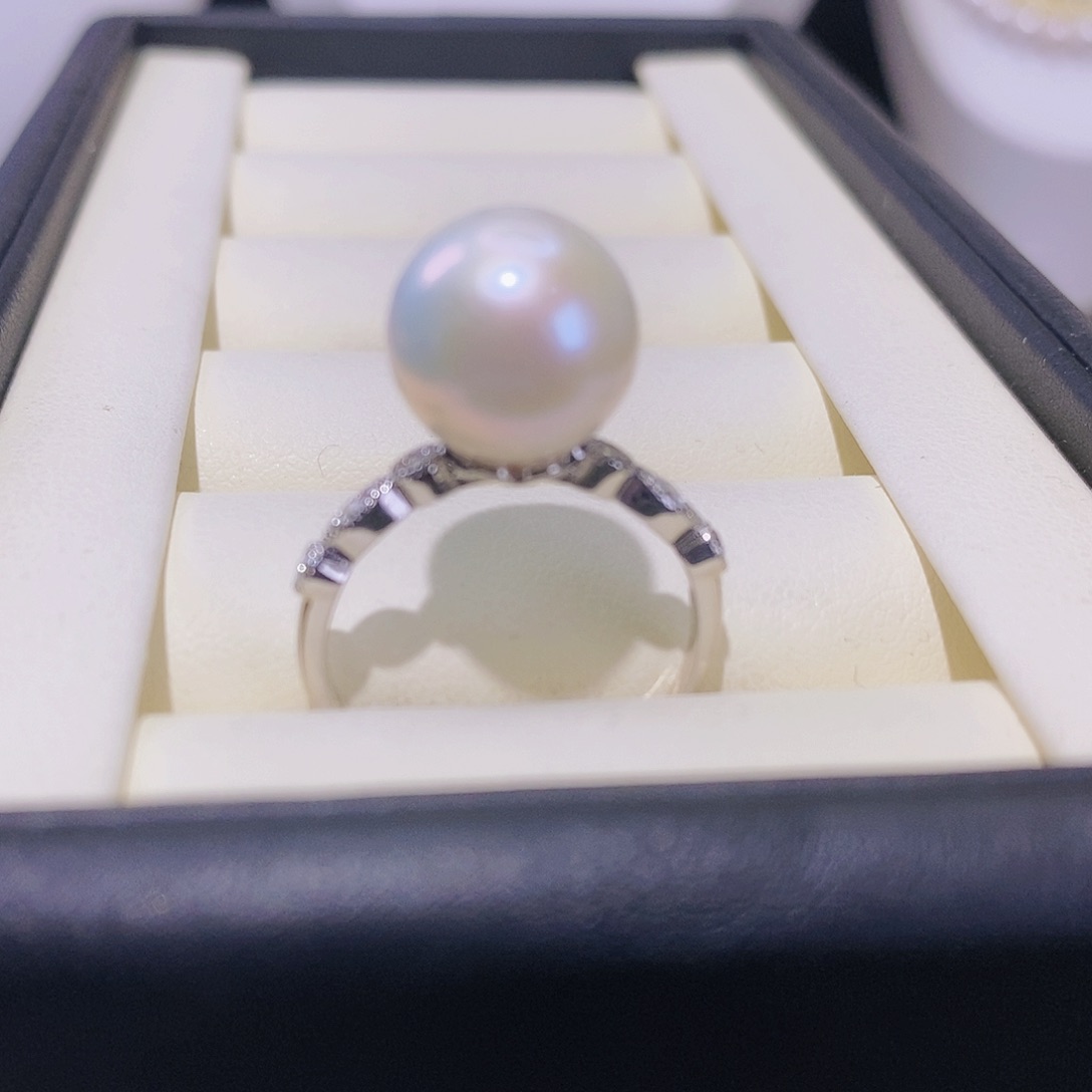 淡水珍珠戒指银S925镶嵌