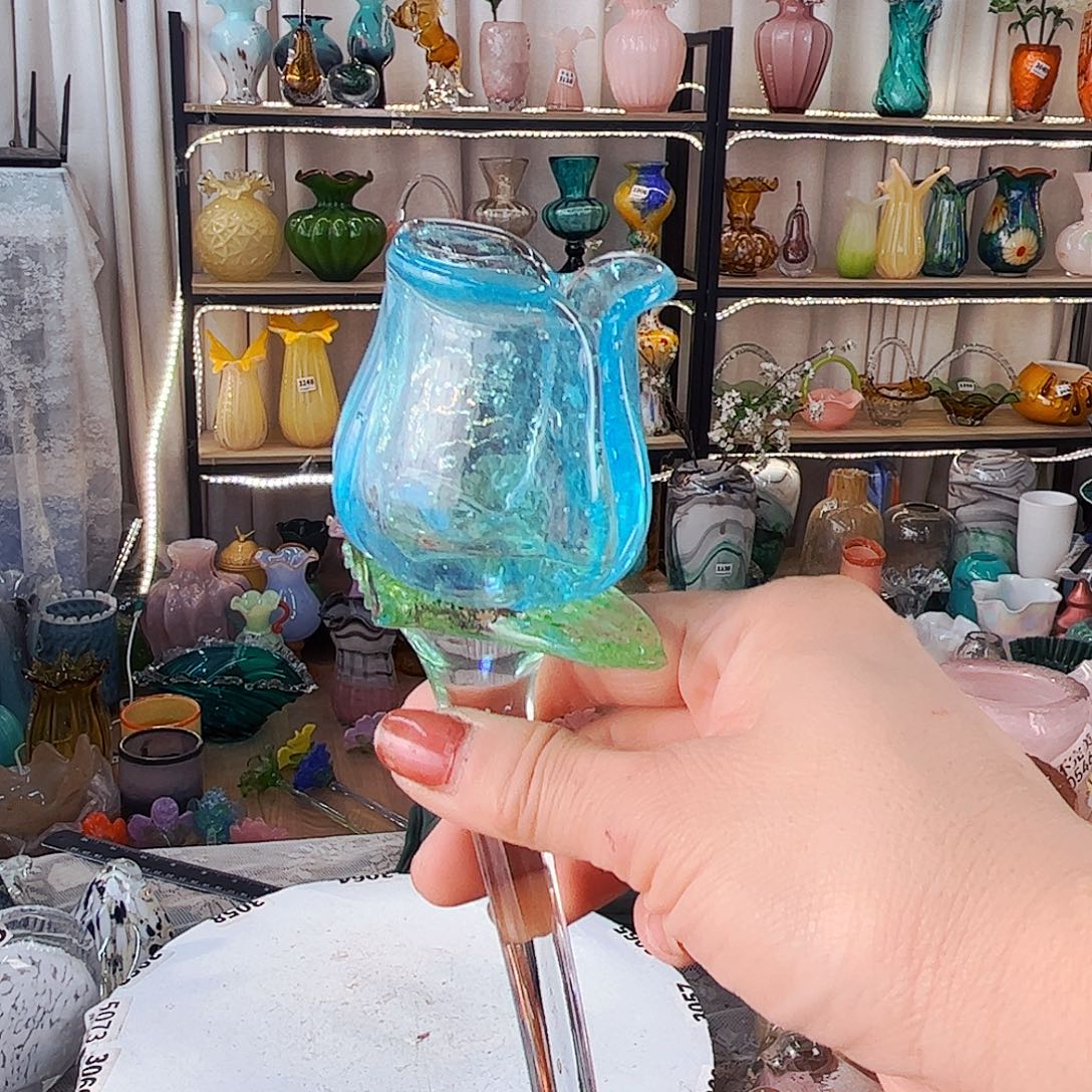 瑕花 家悦琉璃花瓶摆件