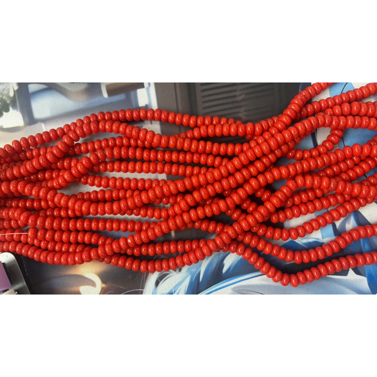 M324红色半成品算盘珠