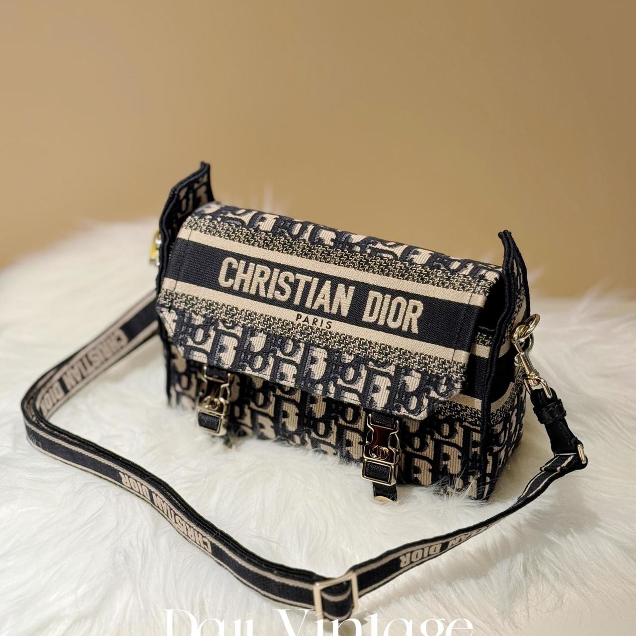 24期免息/大吉中古/Dior迪奥老花刺绣小号邮差斜挎包