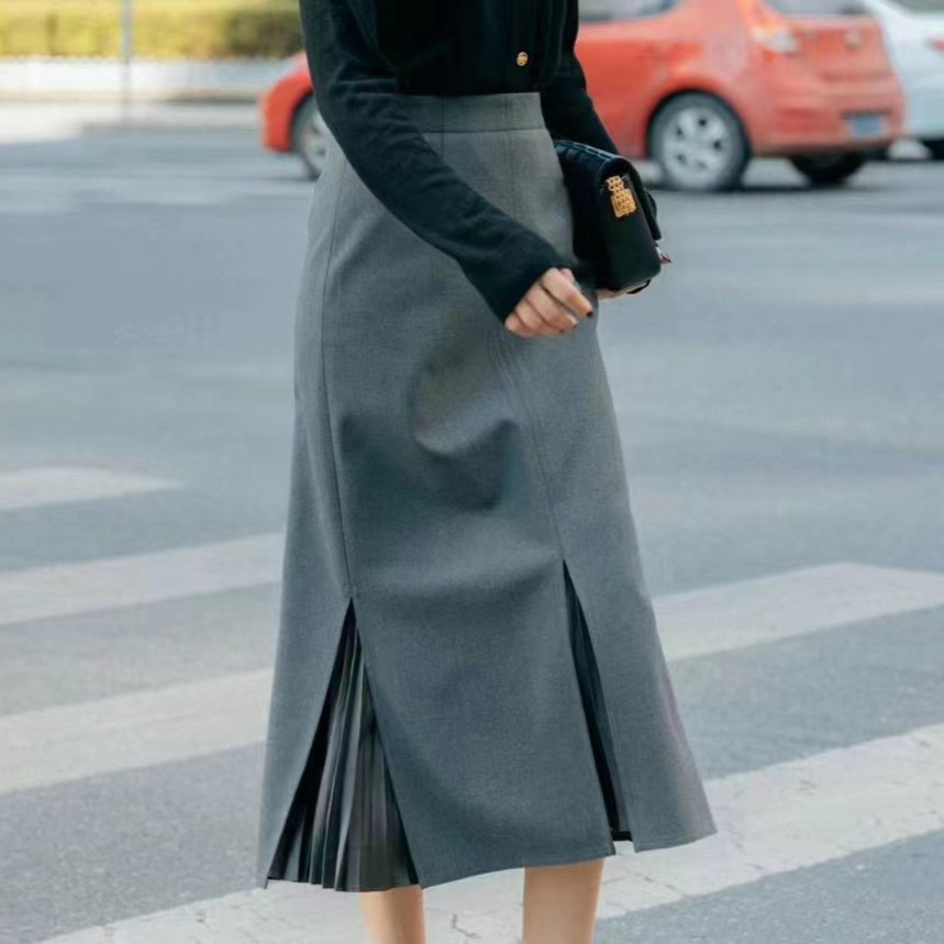 【商场同款】2025秋季新款女装高腰步步生花西装包臀半身裙1200232