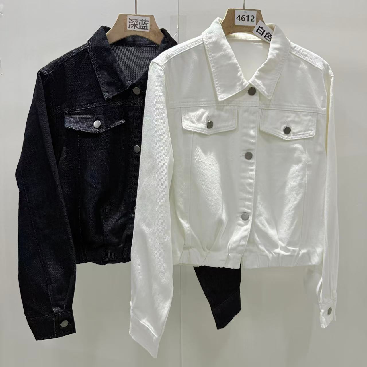 4612号80057#韩系百搭假口袋牛仔外套