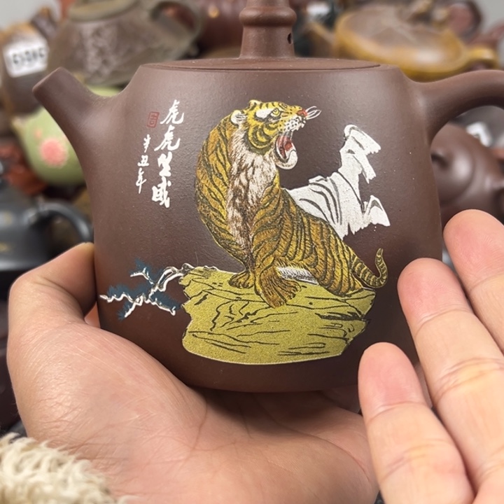 茶壶紫砂壶口跳砂