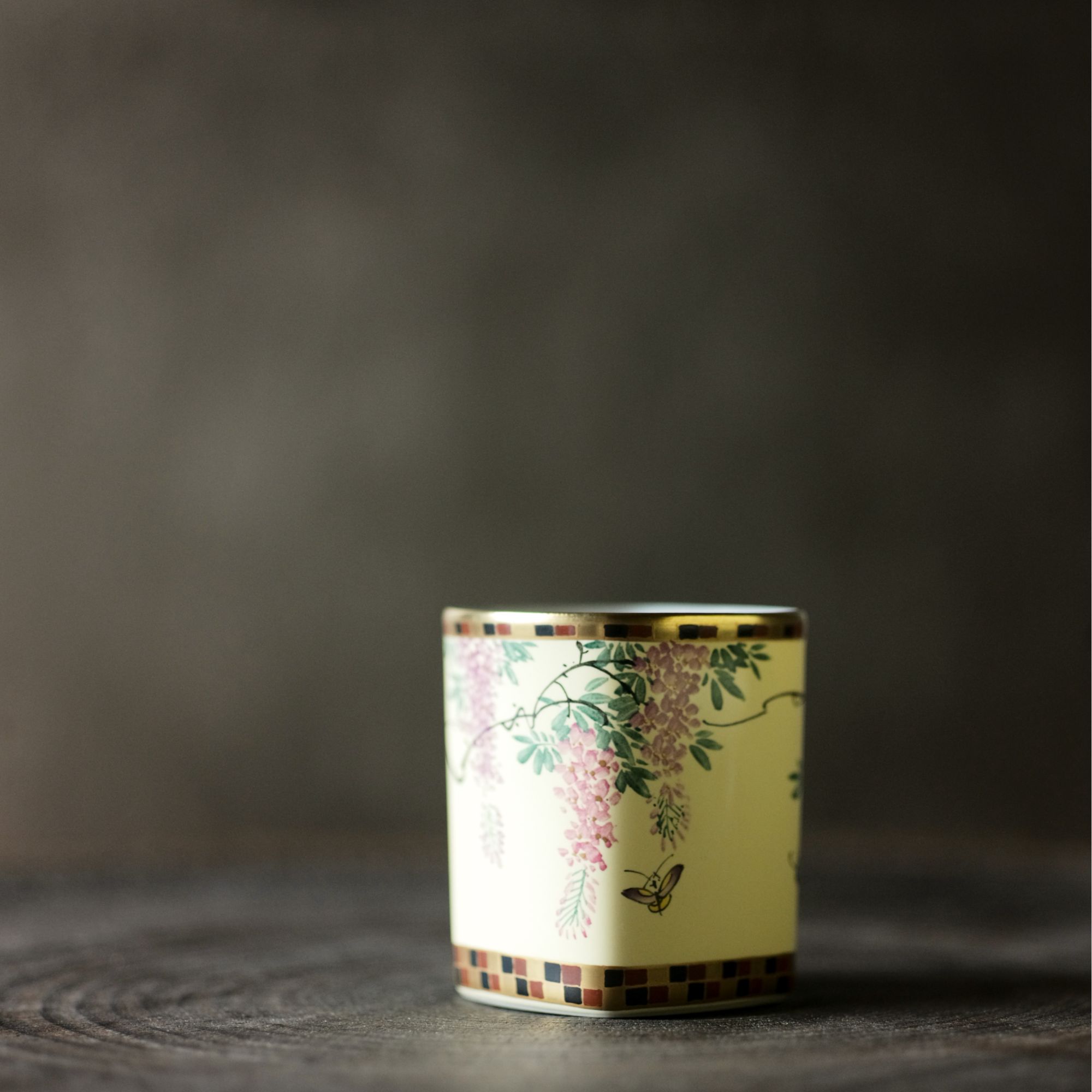 华隐堂 松花黄紫藤萝茶杯