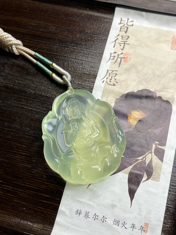 岫玉阿弥陀佛吊坠50x42x9