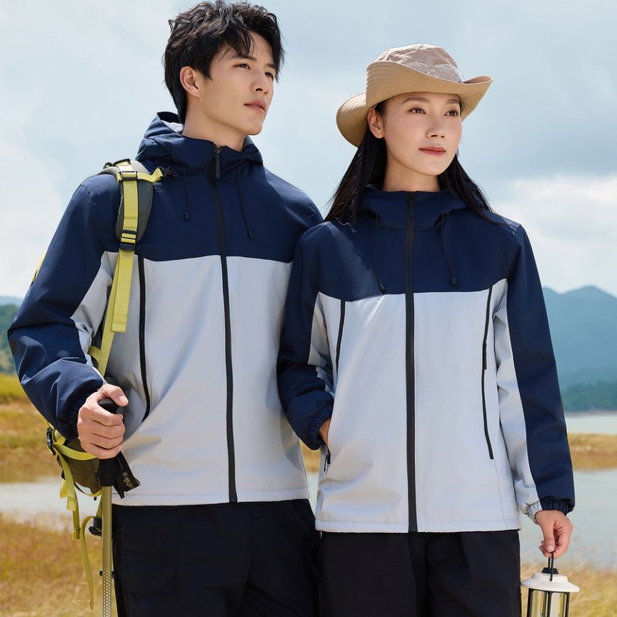 石墨烯冬季超柔绒内胆冲锋棉衣连帽款棉服2677#