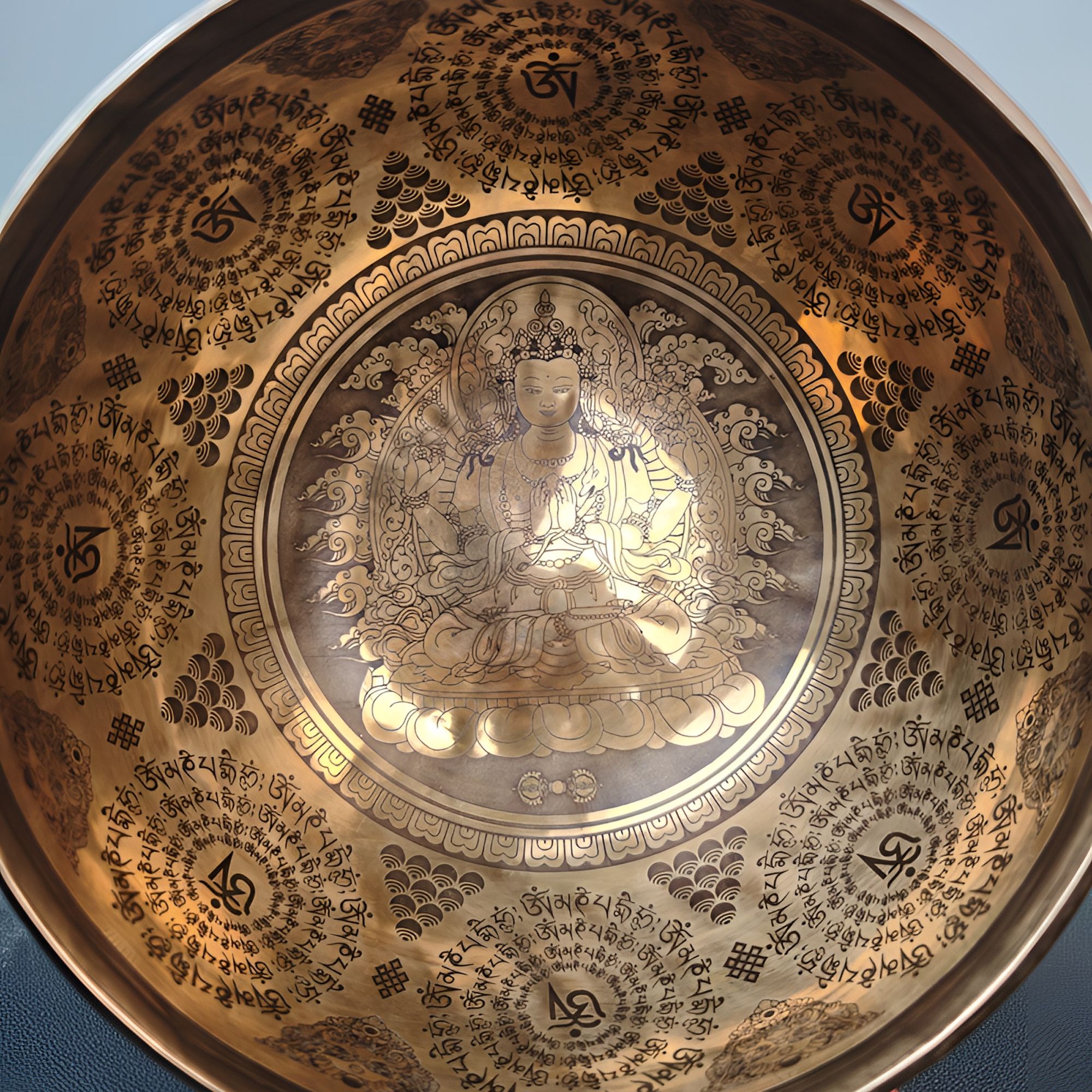 尼泊尔颂钵 佛像雕刻 手工颂钵 摆件