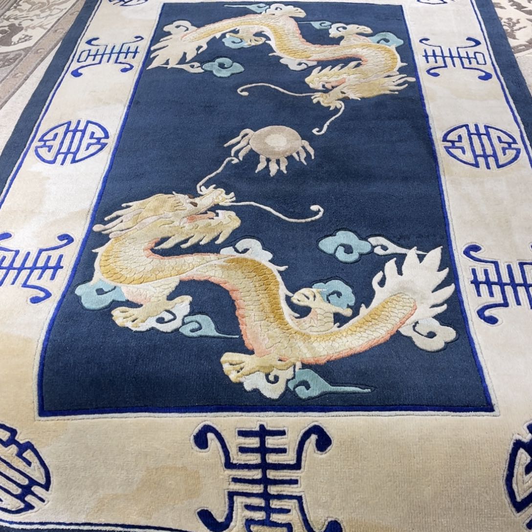 羊毛90×150纯手工蚕丝瑕疵挂毯