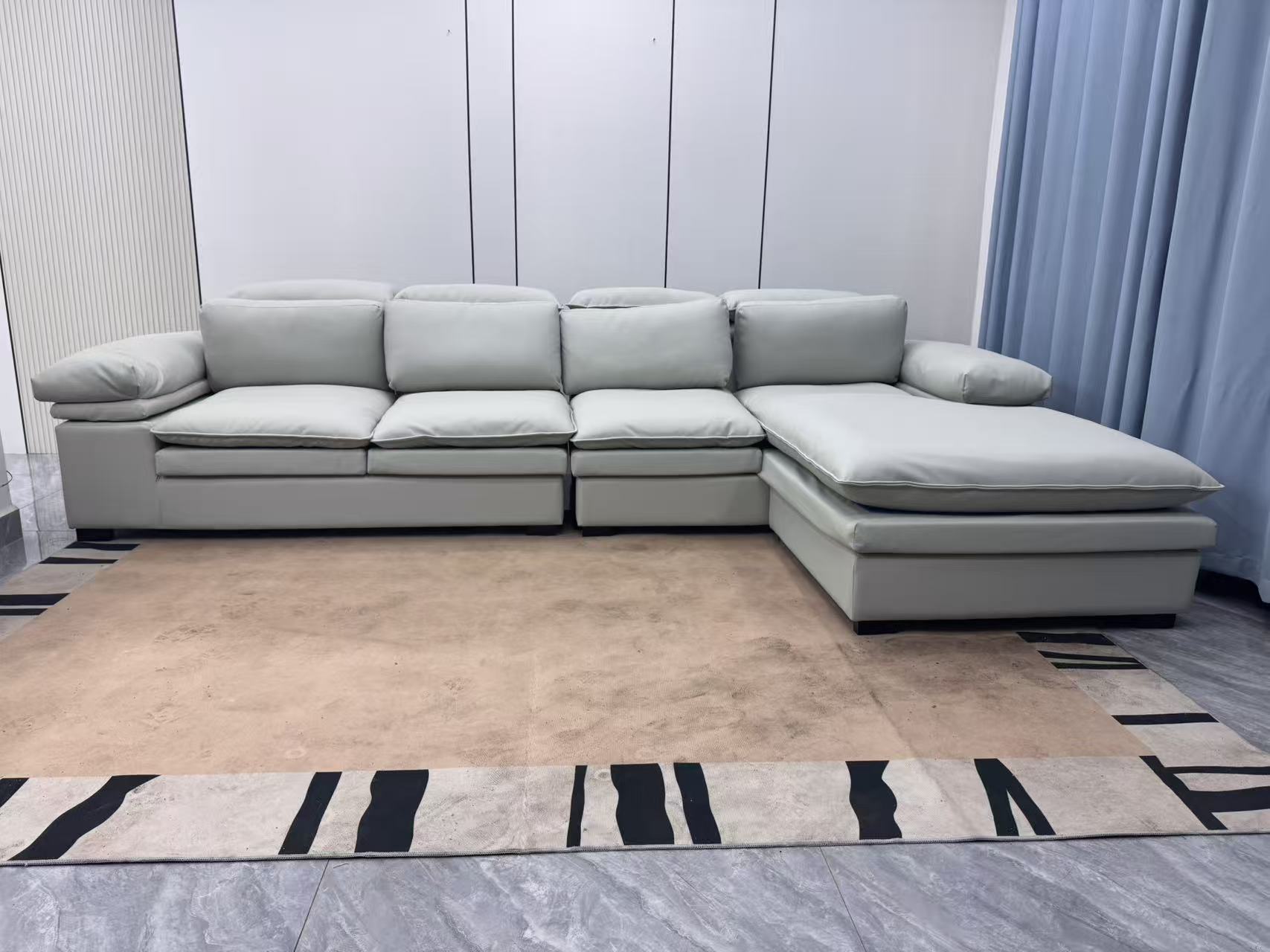 ZY-D17#三人位意式极简皮沙发办公家居沙发客厅家用创意