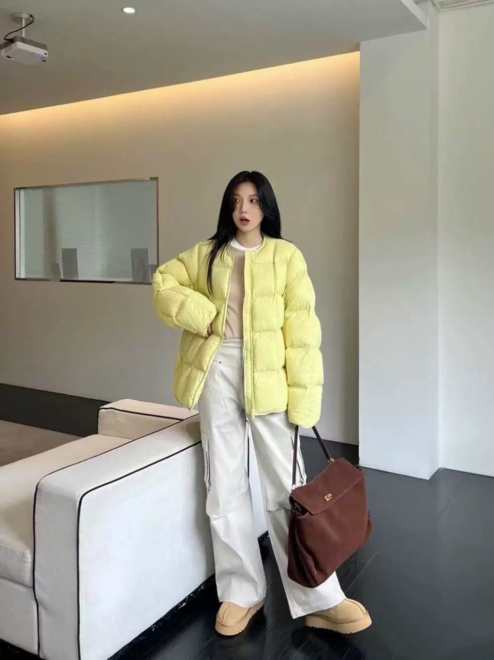 方格泡芙/时尚女装/清货/新标90白鸭绒/溯源码羽绒服