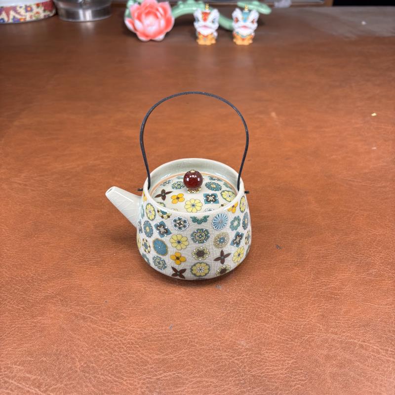 直播专享 金团花提梁壶-4075~