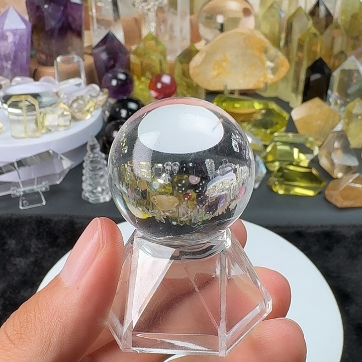 未镶嵌珠宝半成品水晶蓝针球