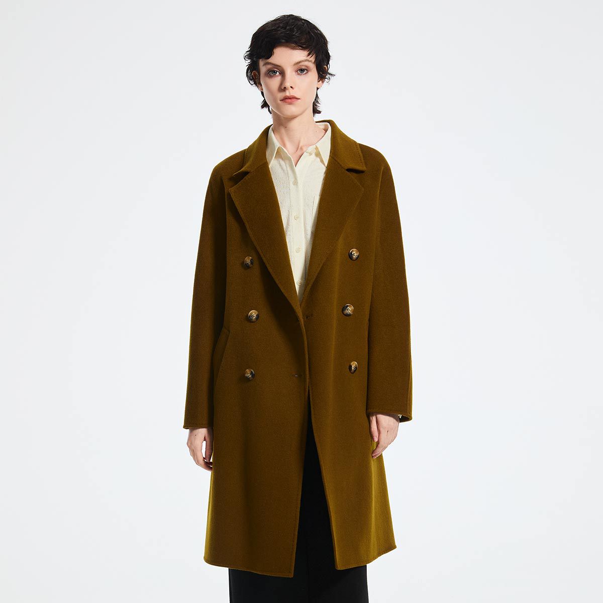 【粉丝专享】Laurel25秋款双排扣系带中长大衣LWD354D301DX