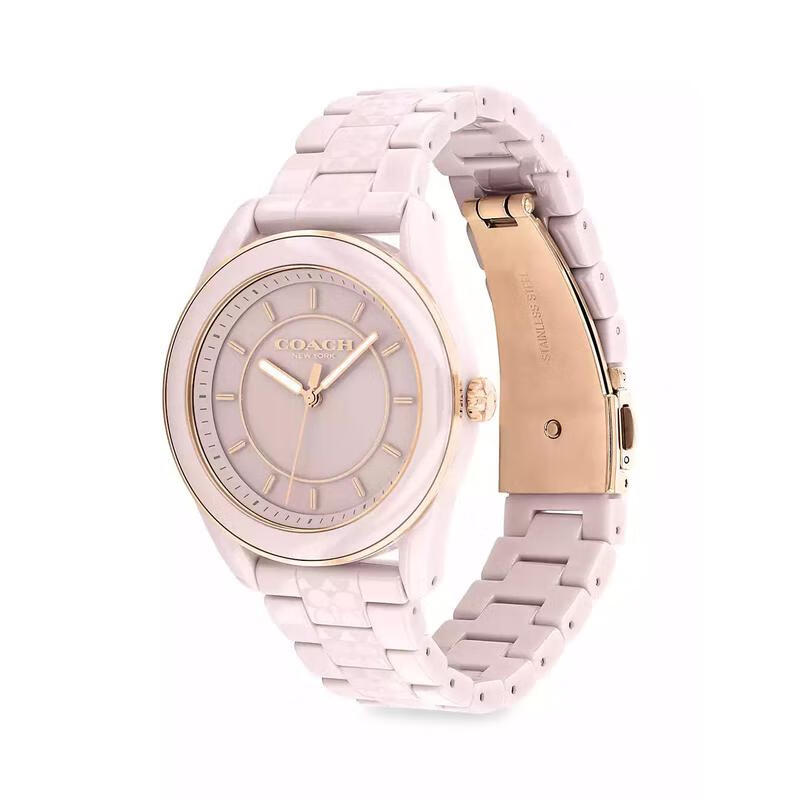 COACH/蔻驰PRESTON系列粉色陶瓷石英手表腕表14503772