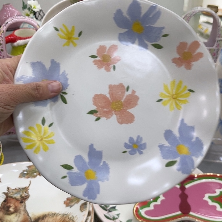 琉璃手工艺品白色花盘