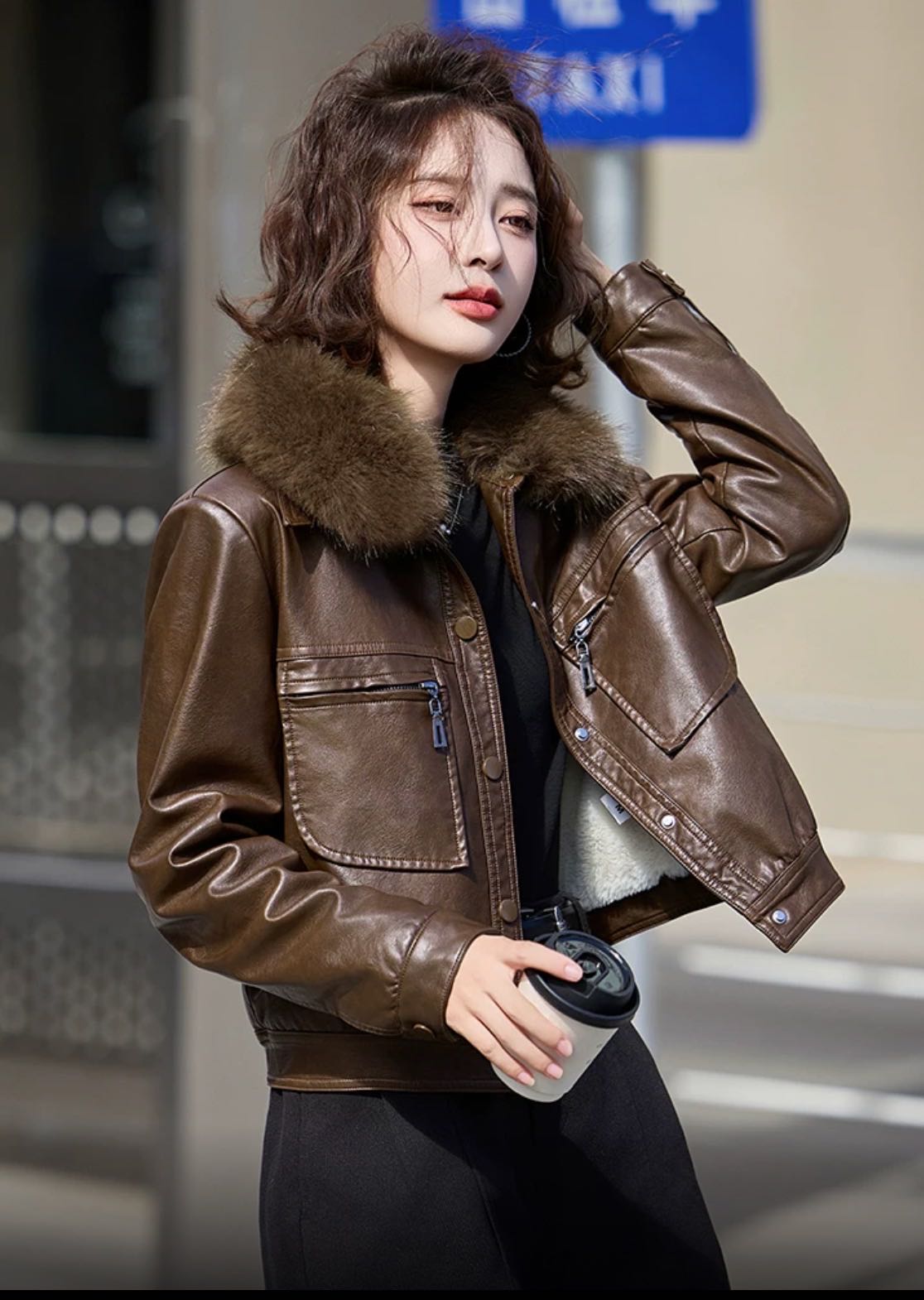 老板娘专属【高端定制】海宁2025年新款加绒加厚休闲显瘦时尚外套