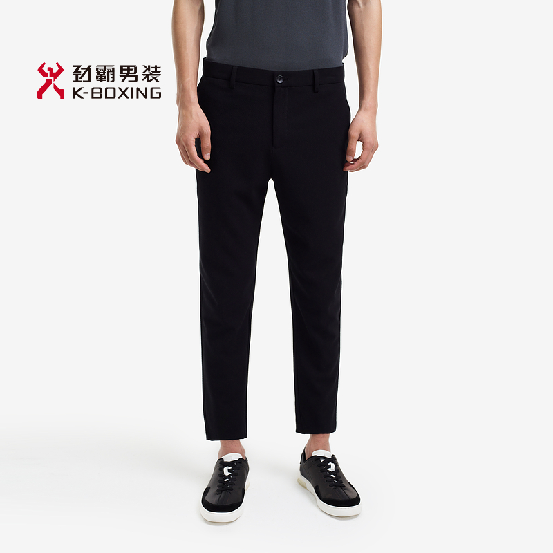 K-boxing/劲霸男装秋季百搭透气休闲通勤九分休闲裤男款┃FSCE1341