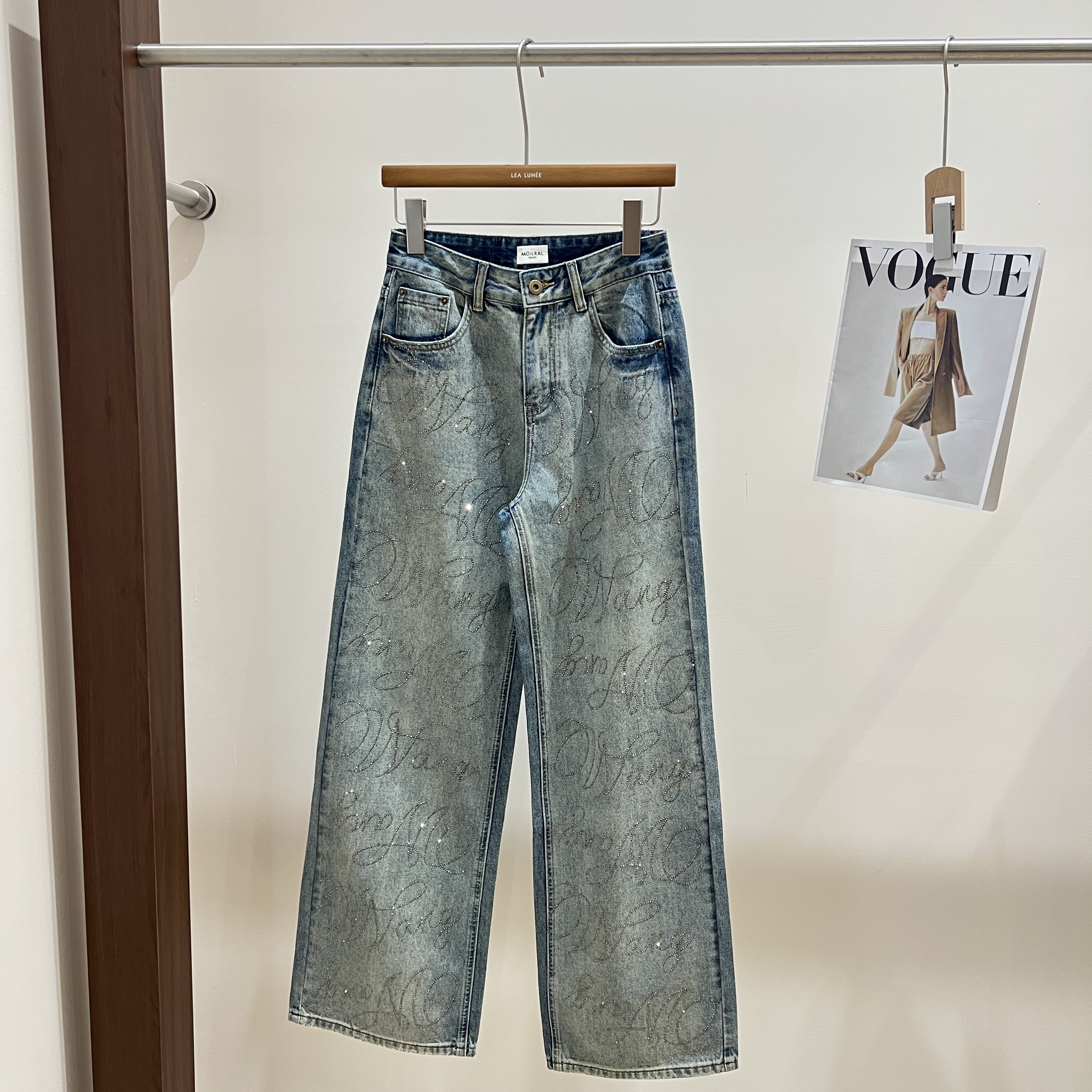 XM夏季女装时尚牛仔裤裤子清薄款复古水洗女高腰X089