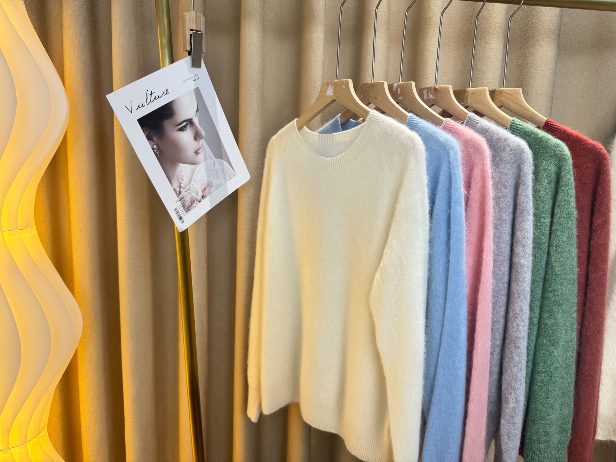 慵懒风羊绒拉毛圆领打底衫