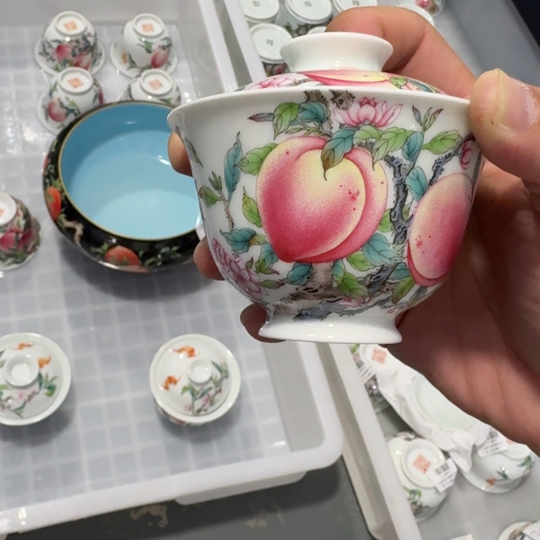 摆件瓷言所老曹甄选好瓷五桃